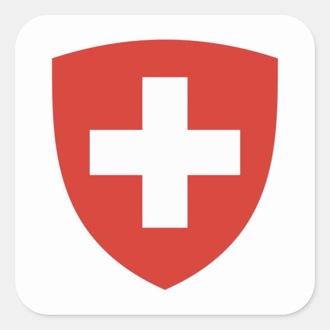 Swiss Coat of Arms, Flag of Switzerland Square Sticker (Front)