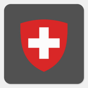 Swiss Coat of Arms - Switzerland Souvenir Square Sticker