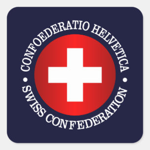 Swiss Confederation Square Sticker