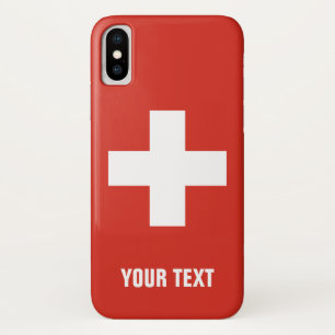Swiss cross flag of Switzerland personalised Case-Mate iPhone Case
