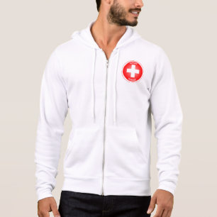 Swiss Cross Suisse Circle Shape Hoodie