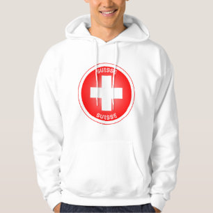 Swiss Cross Suisse Circle Shape Hoodie