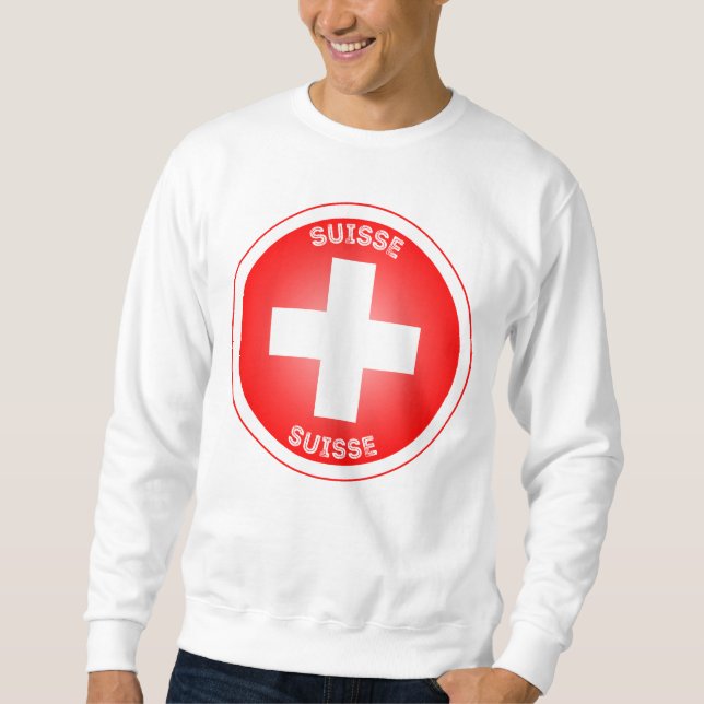 Swiss Cross Suisse Circle Shape Sweatshirt (Front)