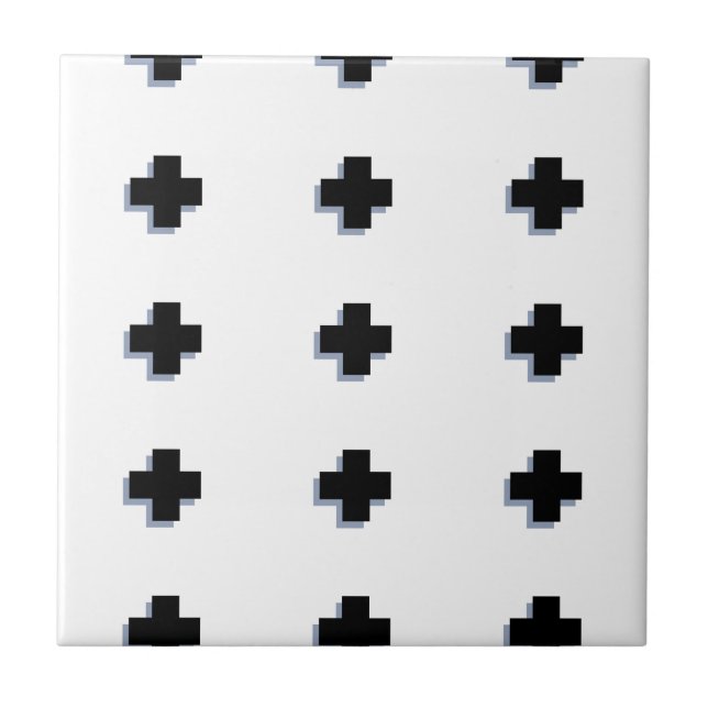 Swiss Crosses Modern Scandinavian Design Tile (Front)