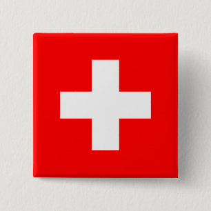 Swiss Flag 15 Cm Square Badge