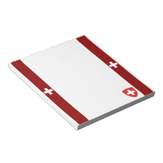 Swiss flag and coat of arms notepad (Angled)