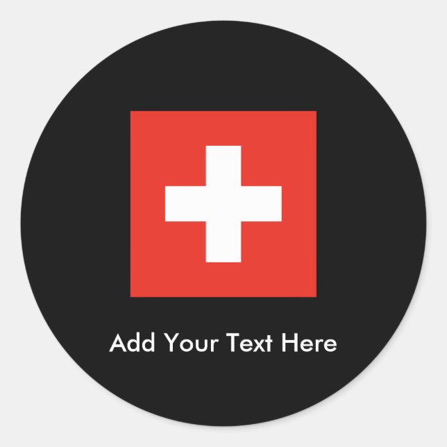 Swiss Flag Classic Round Sticker (Front)