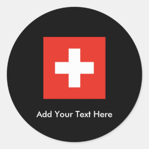 Swiss Flag Classic Round Sticker
