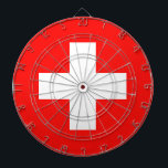 Swiss flag dartboard<br><div class="desc">Flag of Switzerland: "Unus pro omnibus,  omnes pro uno" → One for all,  all for one!</div>