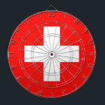 Swiss flag dartboard<br><div class="desc">Flag of Switzerland: "Unus pro omnibus,  omnes pro uno" → One for all,  all for one!</div>