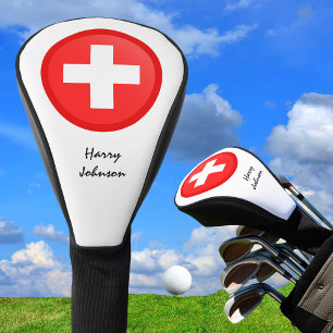 Swiss Flag & Monogrammed Golf Clubs Covers Cross