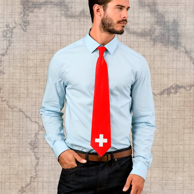 Swiss flag Neck Tie / Switzerland business fashion (Creator Uploaded)
