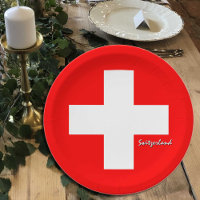 Swiss Flag plates, party, sports, Switzerland