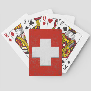 Swiss flag poker cards