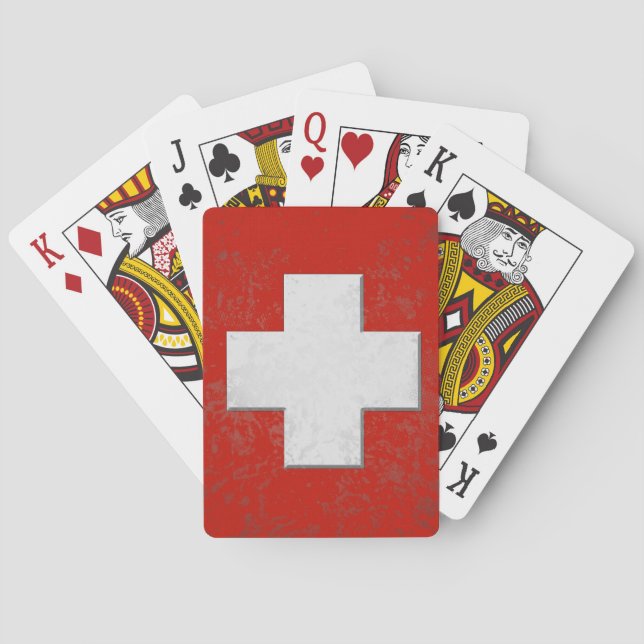 Swiss flag poker cards (Back)