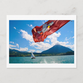 swiss flag postcard