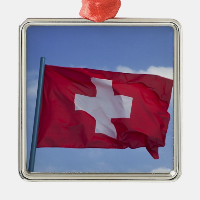 Swiss Flag RF) Metal Tree Decoration (Front)