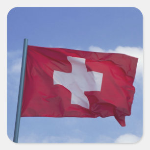 Swiss Flag RF) Square Sticker
