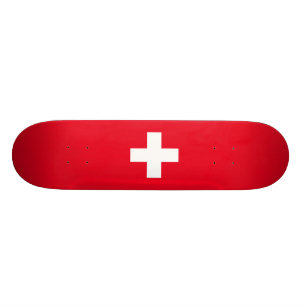 Swiss flag skateboard