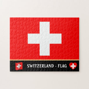 Swiss Flag & Swiss country / Switzerland Jigsaw Puzzle