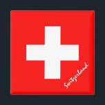Swiss flag & Switzerland holiday/sports fans Magnet<br><div class="desc">Fridge Magnets: Switzerland & Swiss Flag,  Europe - love my country,  travel,  holiday gifts</div>