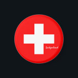Swiss flag & Switzerland holiday/sports fans Magnet<br><div class="desc">Fridge Magnets: Switzerland & Swiss Flag,  Europe - love my country,  travel,  holiday gifts</div>