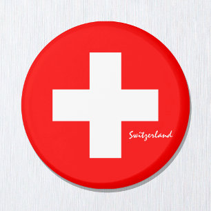 Swiss flag & Switzerland holiday/sports fans Magnet