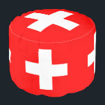 Swiss Flag & Switzerland house Ottoman /sports<br><div class="desc">POUFS (patriots decor): Switzerland & Swiss flag fashion pattern for your living space "TV sports" space - love my country,  travel,  holiday,  patriots / sports fans</div>