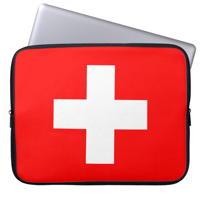 Swiss Flag (Switzerland) Laptop Sleeve (Front)