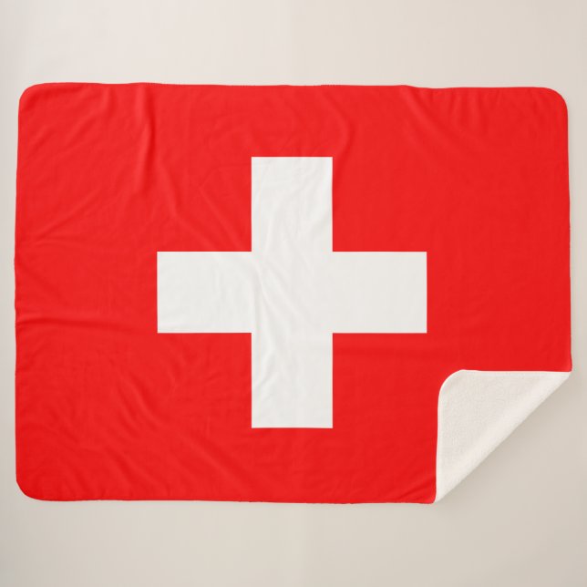 Swiss Flag (Switzerland) Sherpa Blanket (Front (Horizontal))