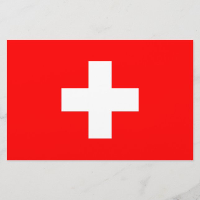 Swiss Flag (Switzerland) Stationery (Front)