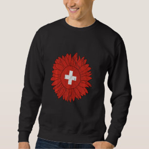Swiss Flag Switzerland Sunflower Swiss Flag For Wo Sweatshirt