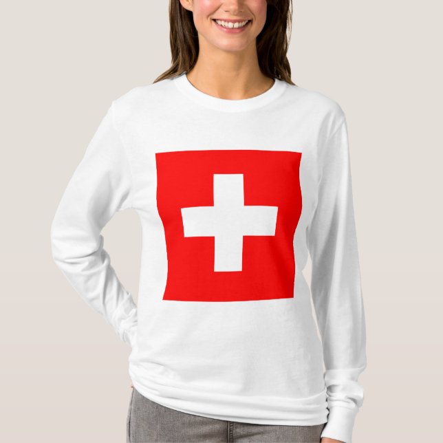 Swiss Flag (Switzerland) T-Shirt (Front)