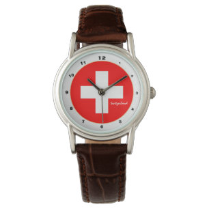 Swiss Flag & Switzerland trendy fashion /design Watch