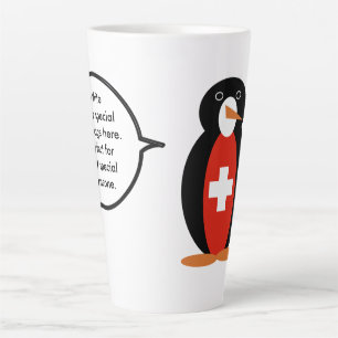 Swiss Flag Talking Ms. Penguin Personalised Latte Mug