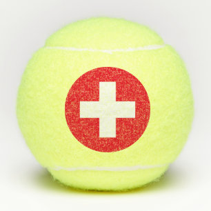 Swiss flag tennis balls