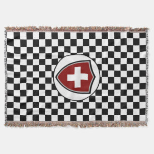 Swiss flag throw blanket