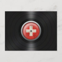 Swiss Flag Vinyl Record Album Graphic