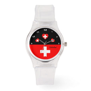 Swiss Flag watch, Hearts, Switzerland /sports Watch
