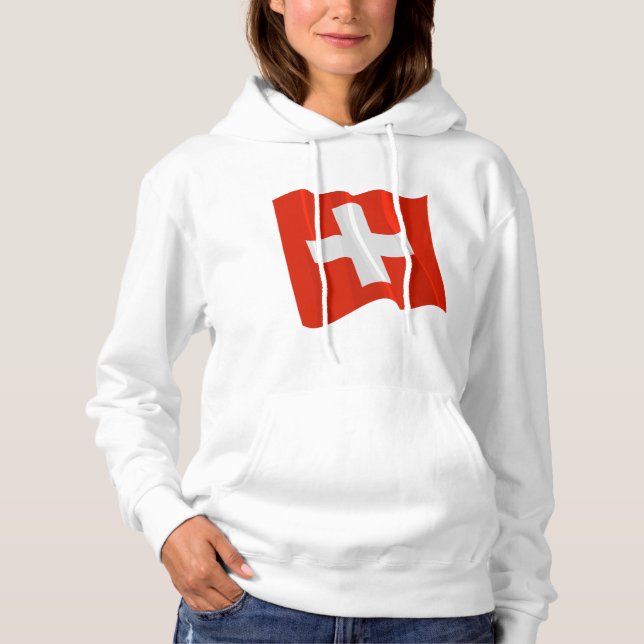 Swiss Flag Womens Hoodie (Front)