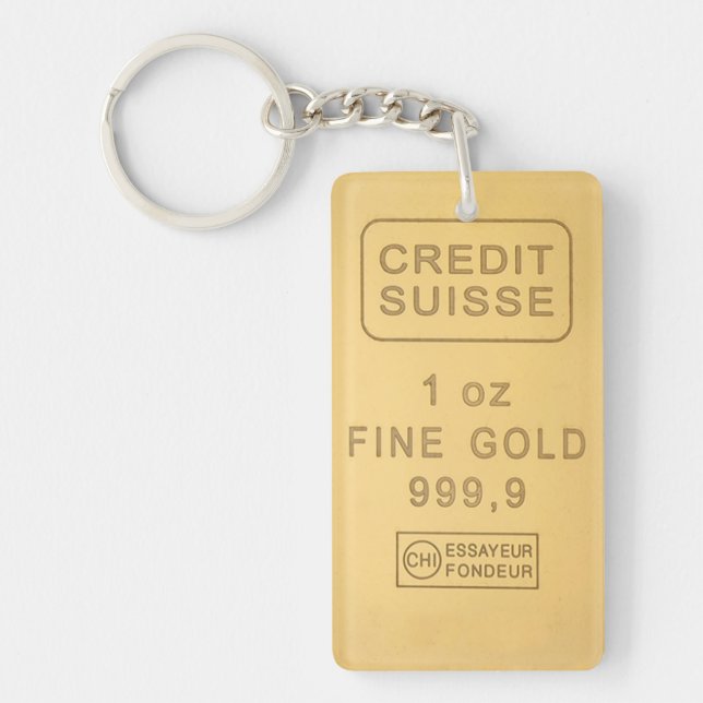 Swiss Gold Bar Key Ring (Front)