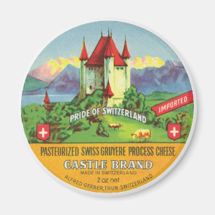 Swiss Gruyere Cheese Switzerland Castle Imported Magnet