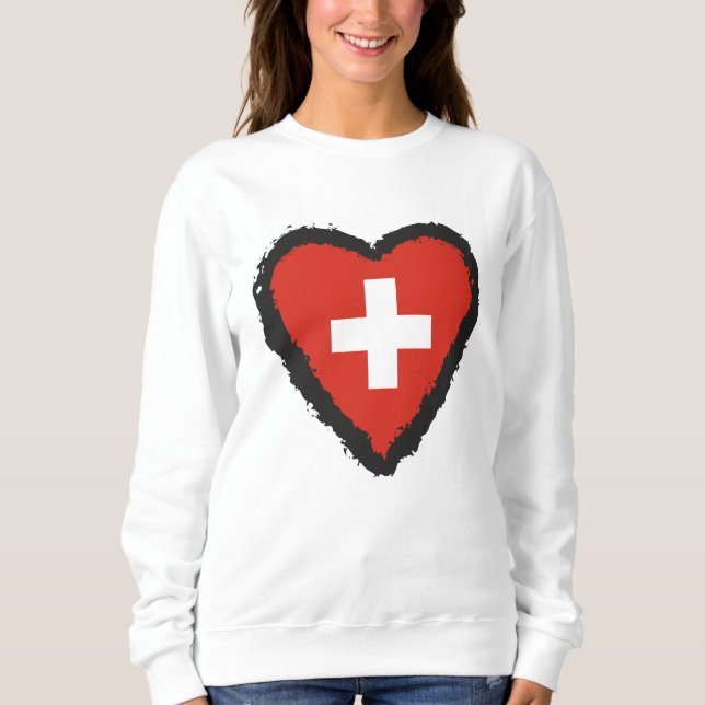 Swiss Heart - I Love Switzerland Sweatshirt (Front)