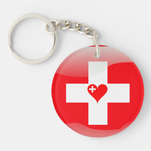 Swiss heart key ring