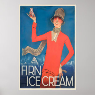 Swiss Ice Cream Vintage Advertising Poster
