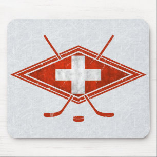 Swiss Ice Hockey Flag Switzerland Mouse Pad