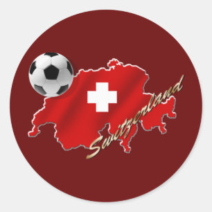Swiss Map of Switzerland soccer football gifts Classic Round Sticker