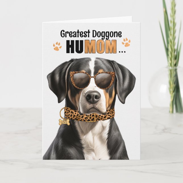 Swiss Mountain Dog Best HuMOM Ever Mother's Day Holiday Card (Front)