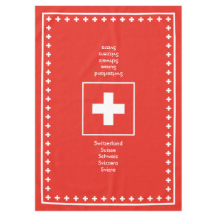 Swiss National Day Flag of Switzerland Tablecloth
