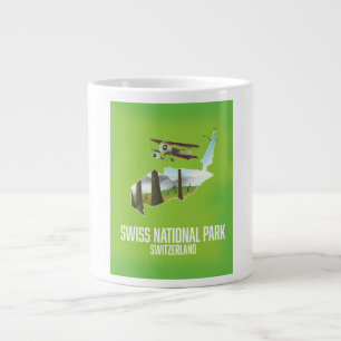 Swiss National Park , Switzerland map Large Coffee Mug